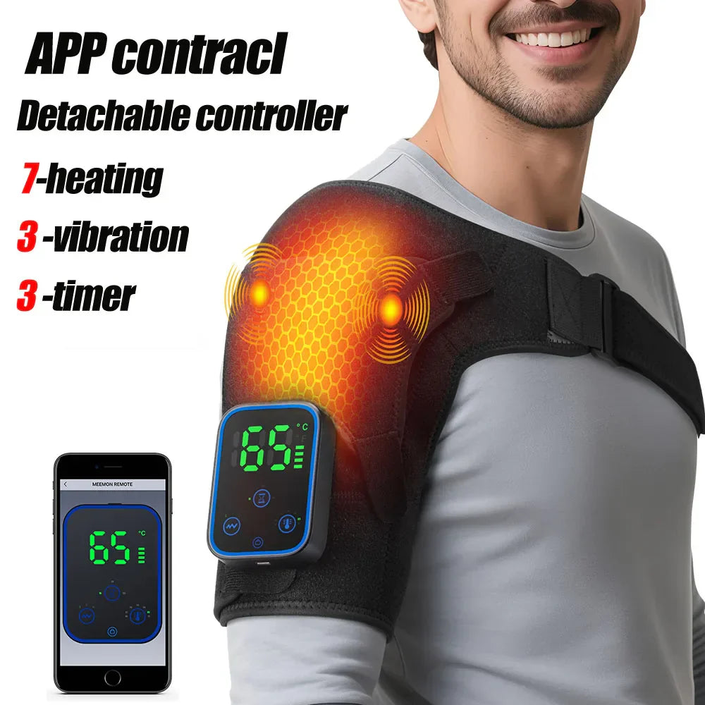 Beheizte Schulterstütze mit Vibration, LED-Anzeige, wiederaufladbar, für Schultern und Gelenke 11