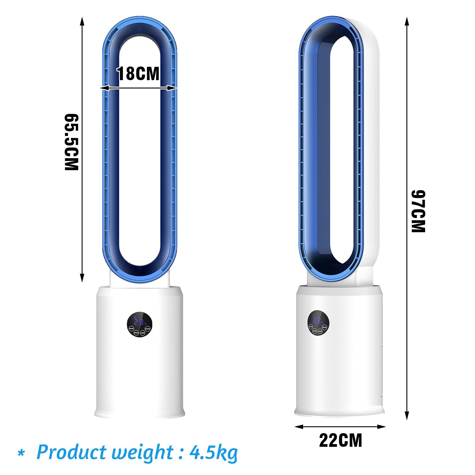 Bladeless Tower Fan with Remote, 24 Speeds, Air Purifier & 12H Timer 10