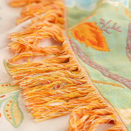 Blanket Throw Floral Boho Fringe Design 7