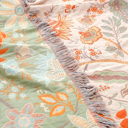 Blanket Throw Floral Boho Fringe Design 8