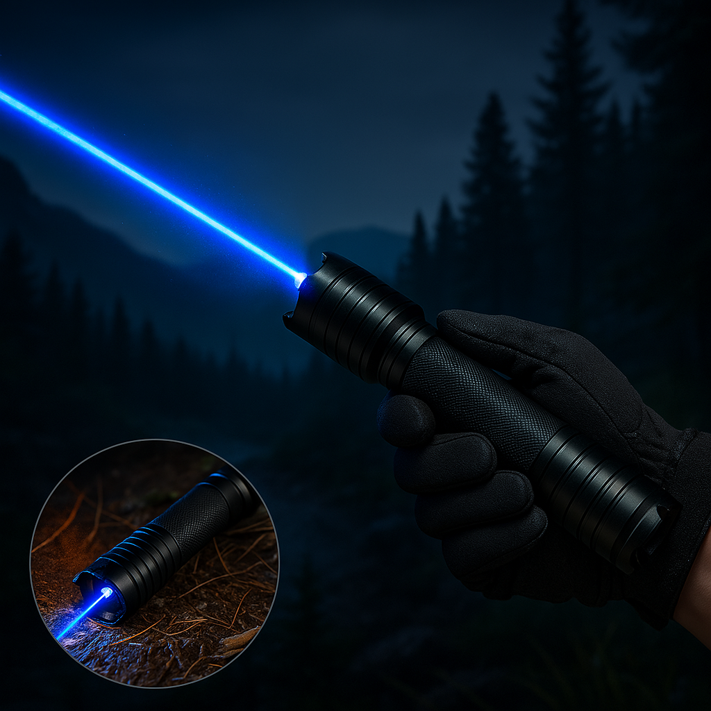 Blue Laser Pointer 450nm High Power Beam with 5000m+ Tactical Range and Adjustable Focus 3