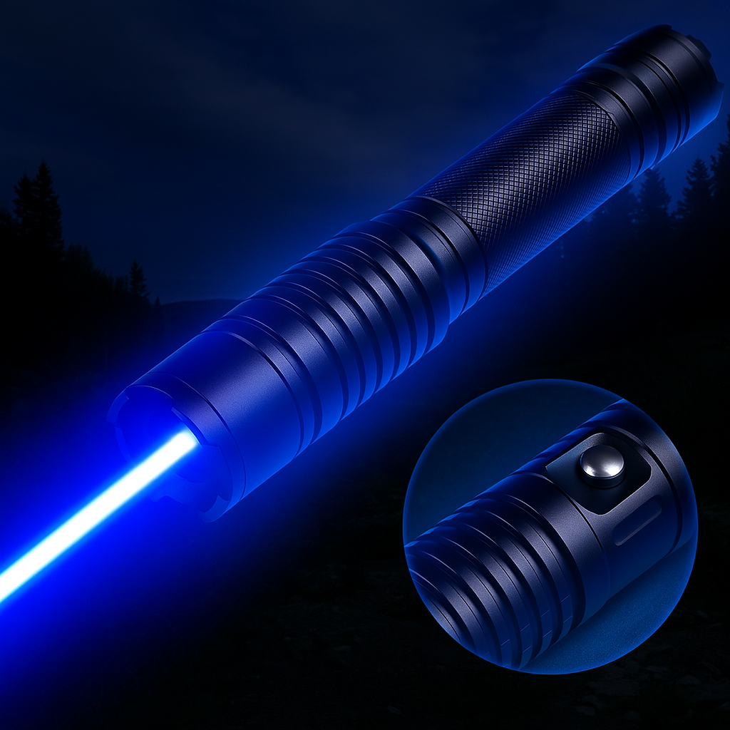 Blue Laser Pointer 450nm High Power Beam with 5000m+ Tactical Range and Adjustable Focus 4