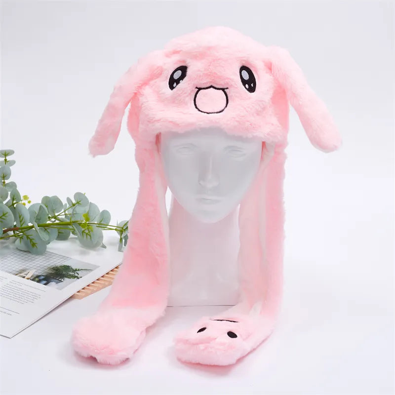 BunnyJoy Cute Plush Hat with Moving Ears for Adults and Kids 2