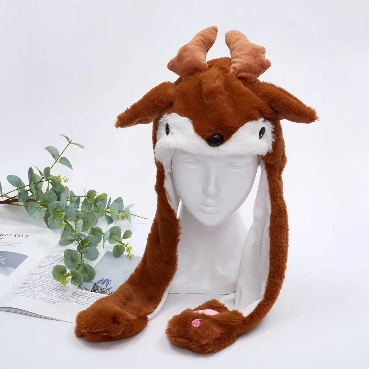 BunnyJoy Cute Plush Hat with Moving Ears for Adults and Kids 21