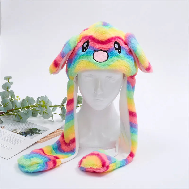 BunnyJoy Cute Plush Hat with Moving Ears for Adults and Kids 3