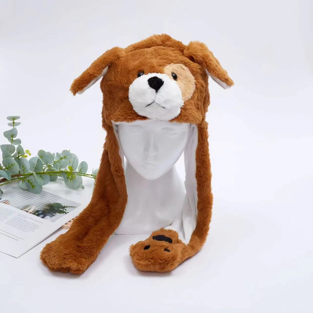 BunnyJoy Cute Plush Hat with Moving Ears for Adults and Kids 56