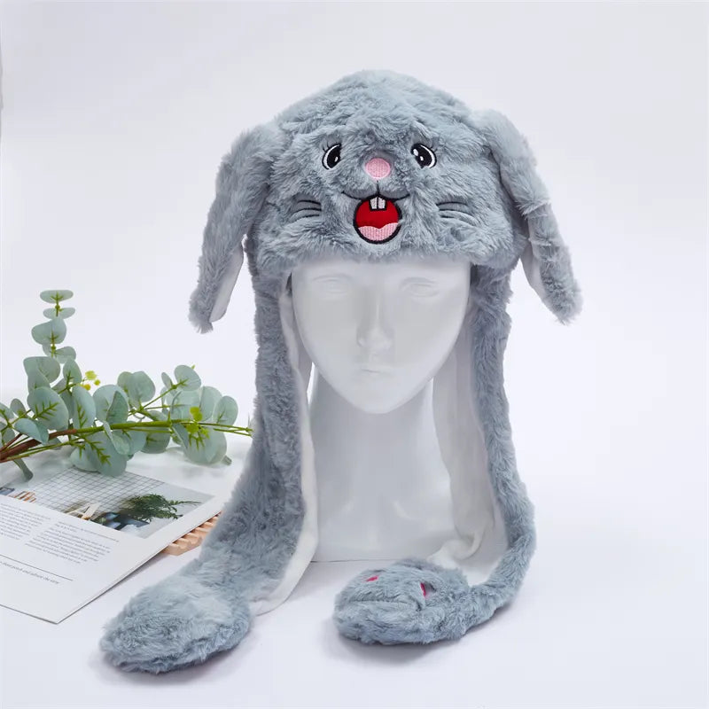 BunnyJoy Cute Plush Hat with Moving Ears for Adults and Kids 58