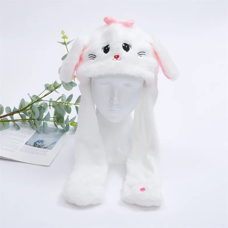 BunnyJoy Cute Plush Hat with Moving Ears for Adults and Kids 8