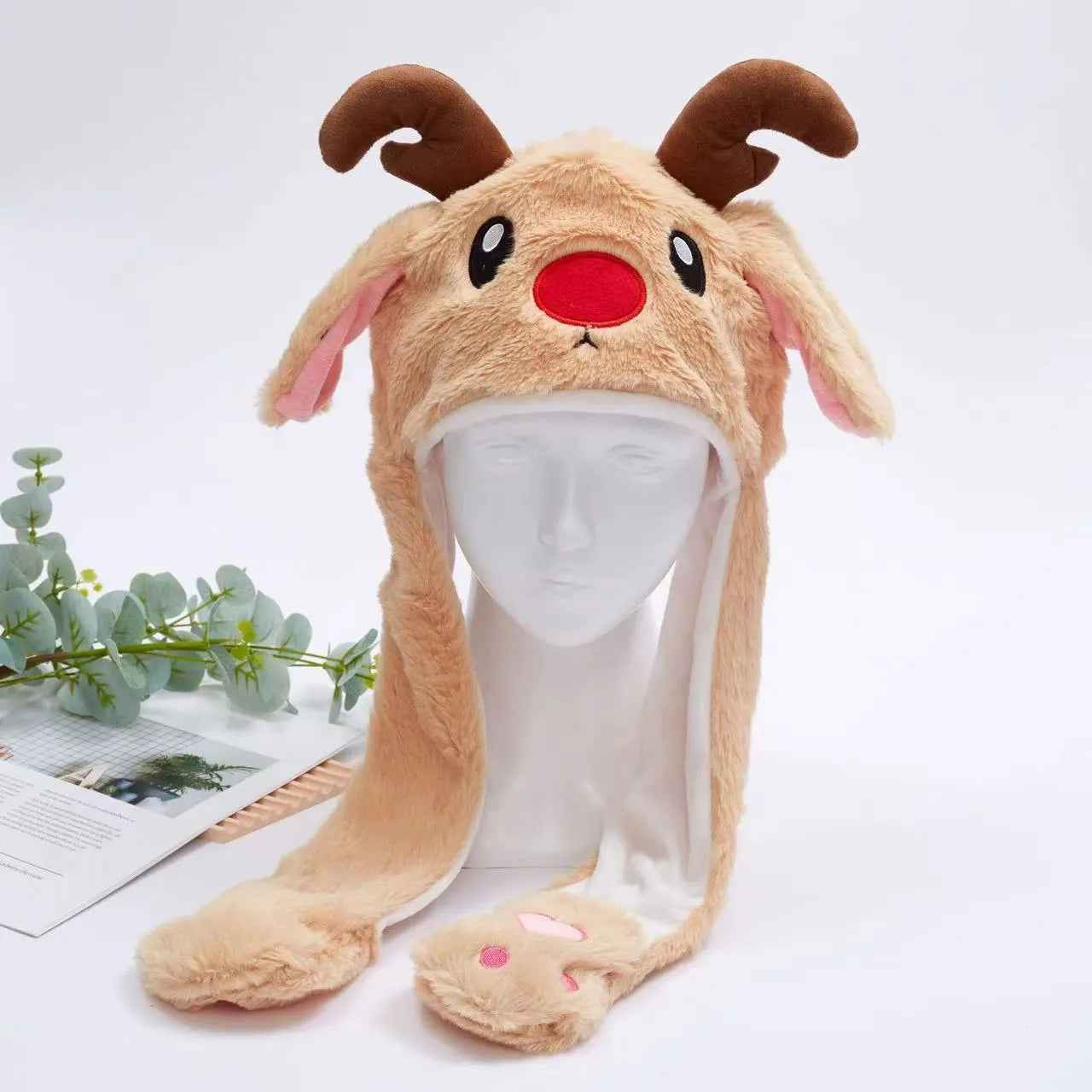 BunnyJoy Cute Plush Hat with Moving Ears for Adults and Kids 9