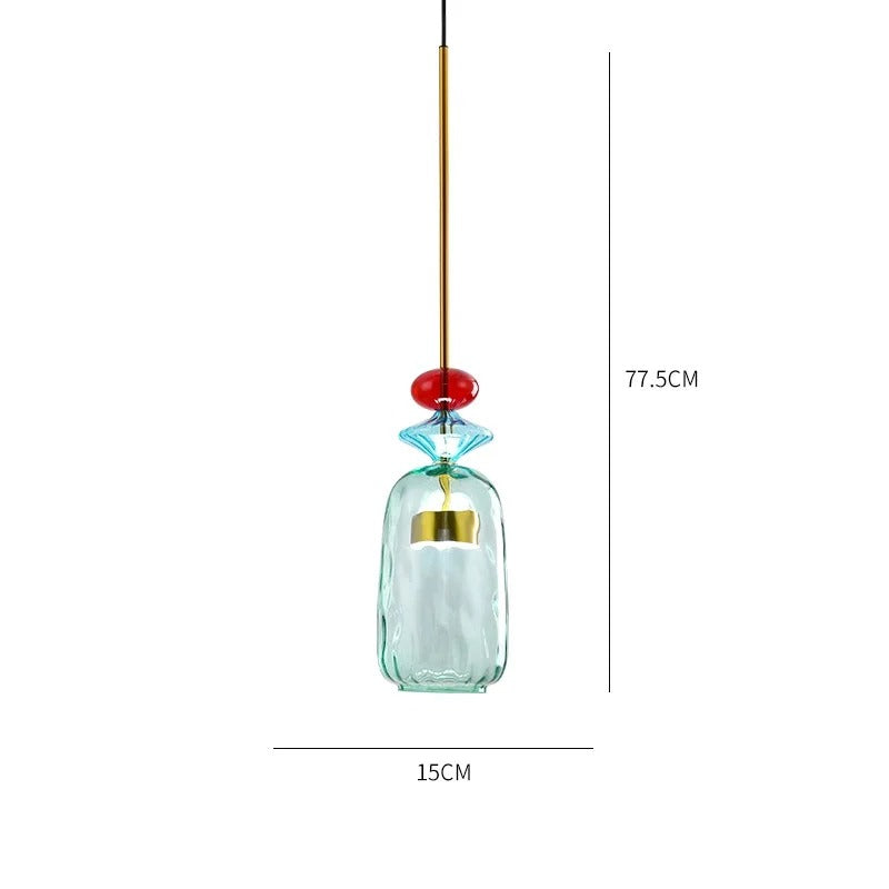 Bunte Pendelleuchte mit Verstellbarem Glasschirm für Esszimmer und Wohnzimmer 8