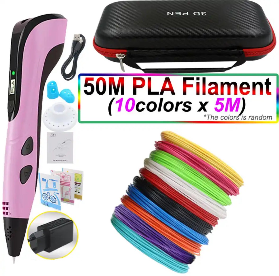 3D Printing Pen Set – Easy-Control Drawing Tool with PLA Filament & LED Display