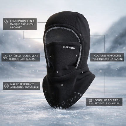 Thermal 3-in-1 Balaclava | Windproof Fleece Face Mask for Cold Weather