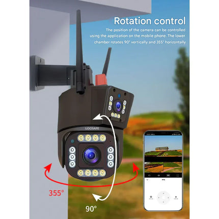 Wireless 4K Camera System – Dual-Lens Design, 360° Control & Solar Power