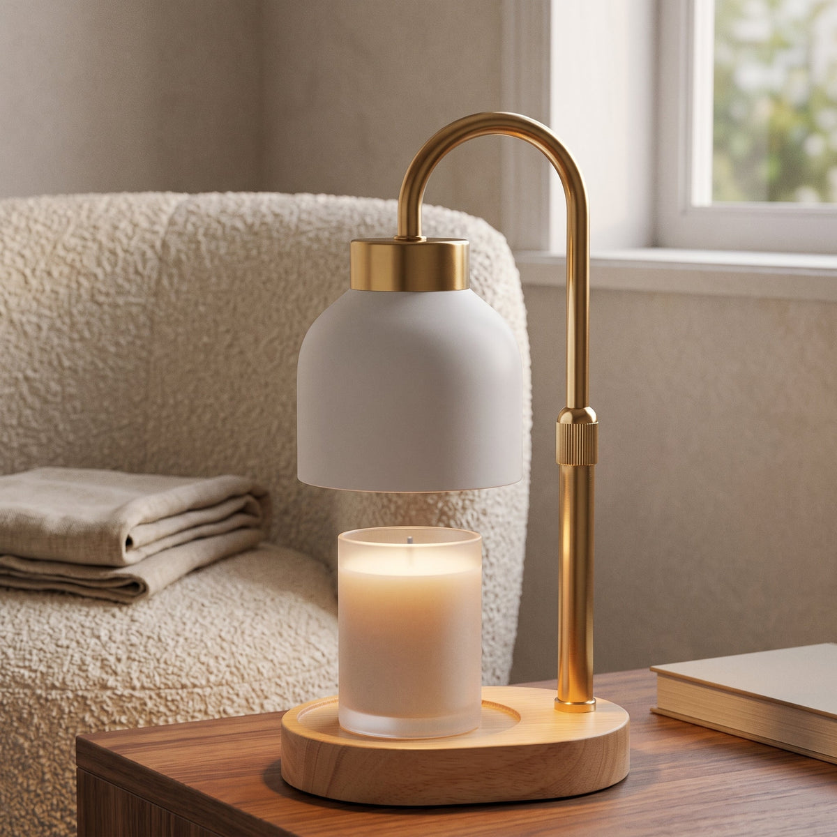Candle Warmer Lamp with Adjustable Arm, Dimmer & Timer for Jar Candles 4