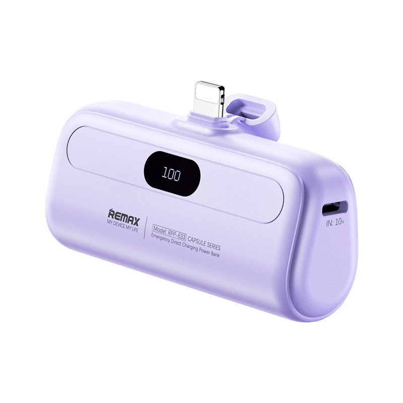 Capsule Power Bank 5000mAh — Industrial Style, Apple & USB-C 6