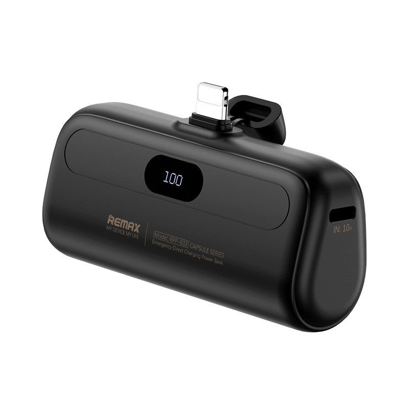 Capsule Power Bank 5000mAh — Industrial Style, Apple & USB-C 9