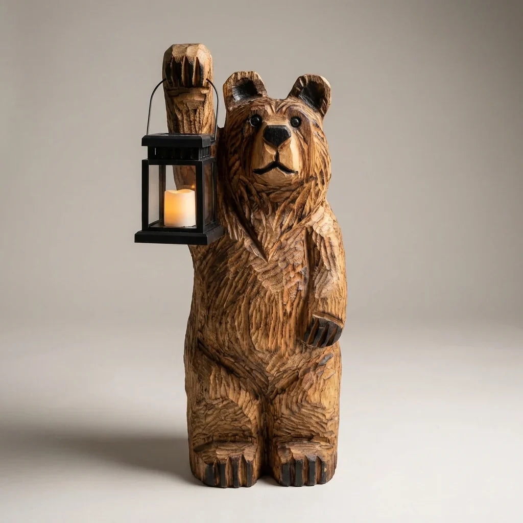 Carved Standing Lantern Statue - Bearlume 1