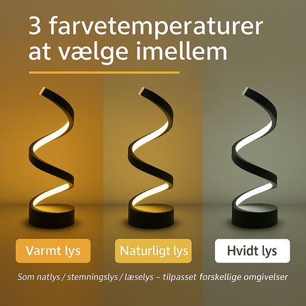 LED Table Lamp – Modern Spiral Design with Dimmable Lighting for Stylish Interiors