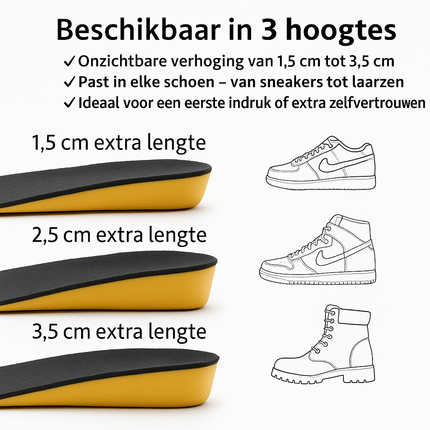Invisible Height Increase Insoles – Soft Adjustable Silicone Design for Discreet Everyday Comfort