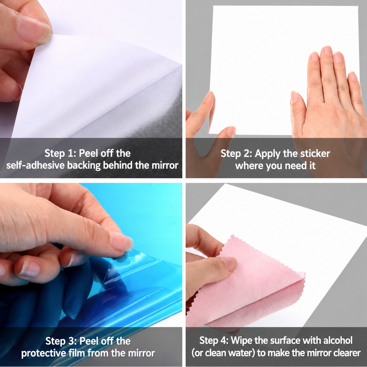 Self-Adhesive Mirror Sheet – Flexible Cut-to-Size PET Wall Film