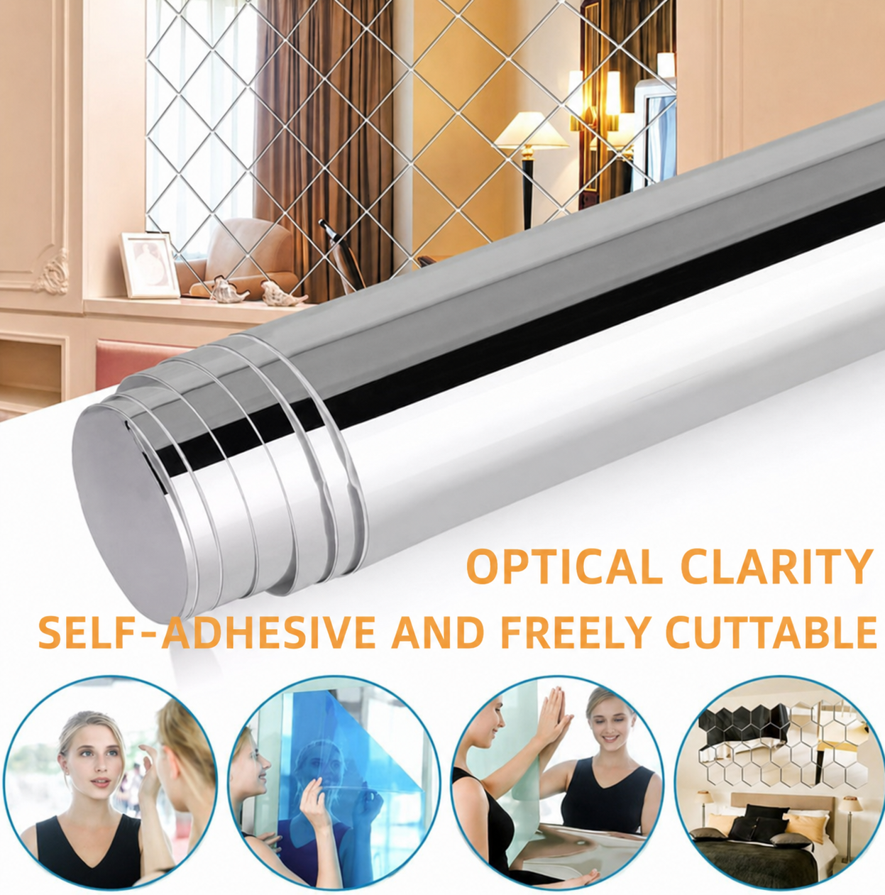 Self-Adhesive Mirror Sheet – Flexible Cut-to-Size PET Wall Film