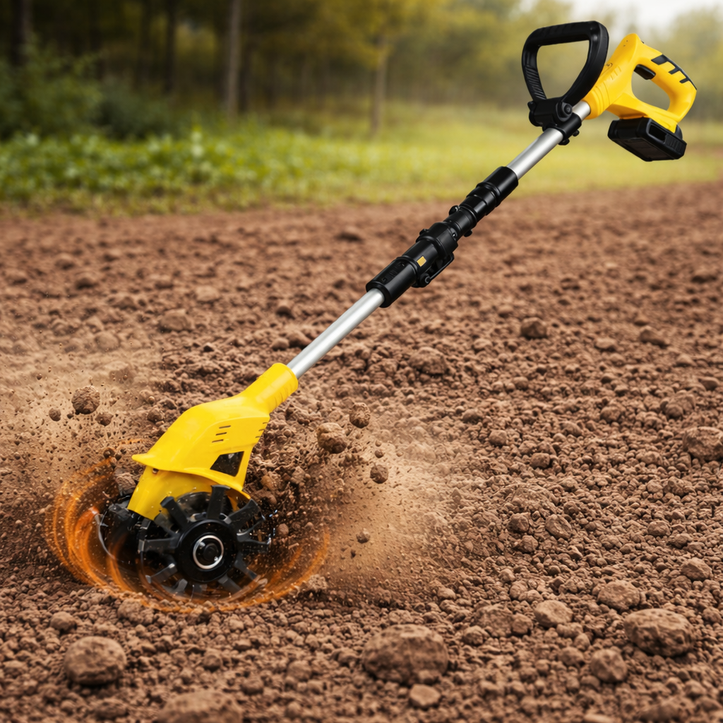 Cordless Electric Tiller – Lightweight Cultivator for Soil Loosening and Weeding