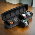 Travel Watch Case – 5-Slot Hard Shell Organizer with Soft Cushions