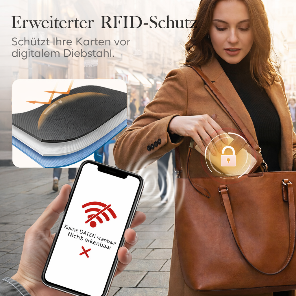 Portefeuille Tri-Fold Anti-RFID | Design Spacieux et Sécurisé pour Femmes