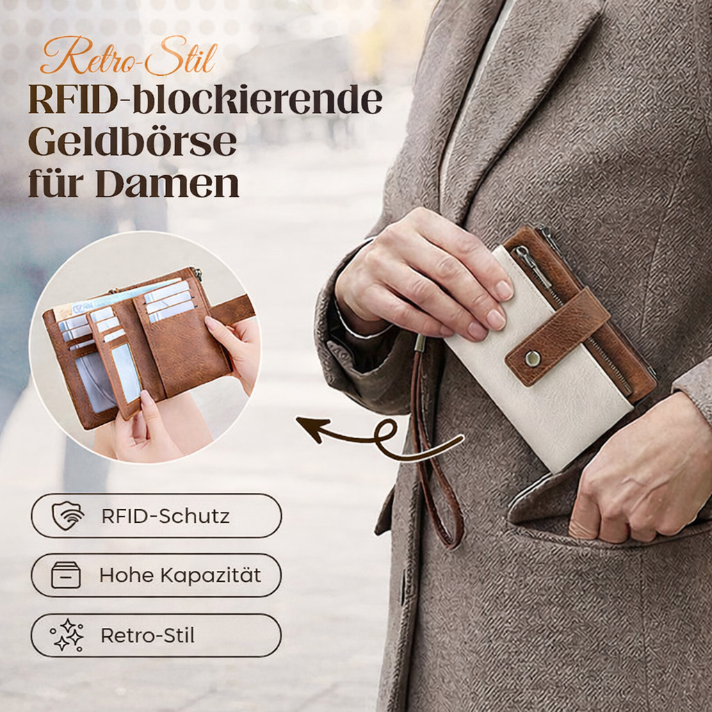Portefeuille Tri-Fold Anti-RFID | Design Spacieux et Sécurisé pour Femmes