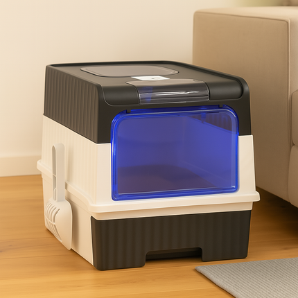 Automatic Self-Cleaning Cat Litter Box – Hygienic, Quiet & UV-Sterilized System