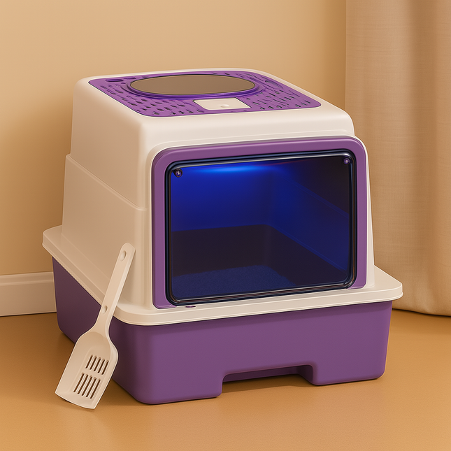 Automatic Self-Cleaning Cat Litter Box – Hygienic, Quiet & UV-Sterilized System