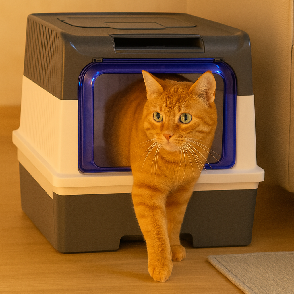 Automatic Self-Cleaning Cat Litter Box – Hygienic, Quiet & UV-Sterilized System