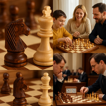 Wooden Chess Set – Foldable Tournament Board with Storage & Handcrafted Pieces