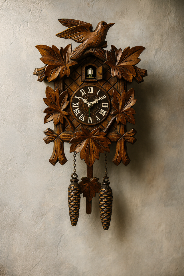 Classic Black Forest Cuckoo Clock with Authentic Sound and Rustic Decorative Desig