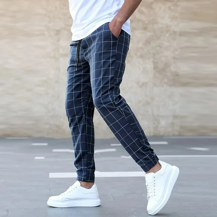 Checkered Jogger Pants for Men - Tapered Fit, Cotton-Blend Sweatpants 2