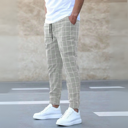 Checkered Jogger Pants for Men - Tapered Fit, Cotton-Blend Sweatpants 4