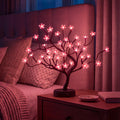 Tabletop Cherry Blossom Tree Lamp – Pink Flower Lights on Curved Branches