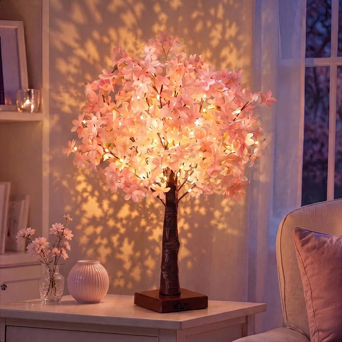 Cherry Blossom Tree Lamp – Tabletop Blossom Branches with Twinkling Lights