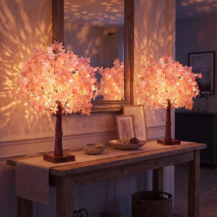 Cherry Blossom Tree Lamp – Tabletop Blossom Branches with Twinkling Lights