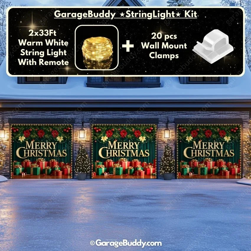 Christmas Garage Door Cover – Festive Gingerbread Design for Holiday Decor 14