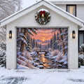 Christmas Garage Door Cover with Winter Scene, Easy Installation, Holiday Decor 0