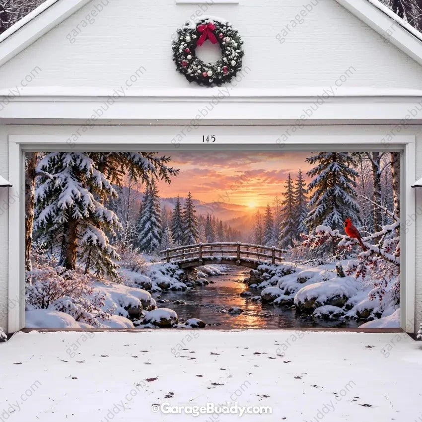 Christmas Garage Door Cover with Winter Scene, Easy Installation, Holiday Decor 6