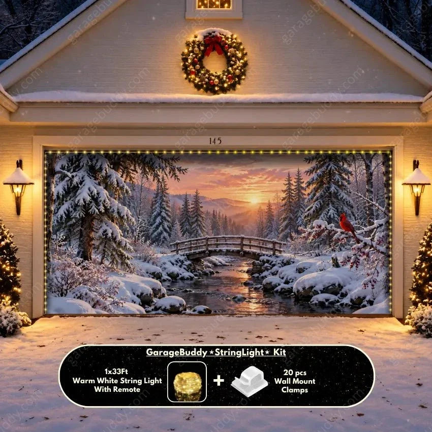 Christmas Garage Door Cover with Winter Scene, Easy Installation, Holiday Decor 9