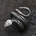 Coiled Snake Stainless Steel Ring 0