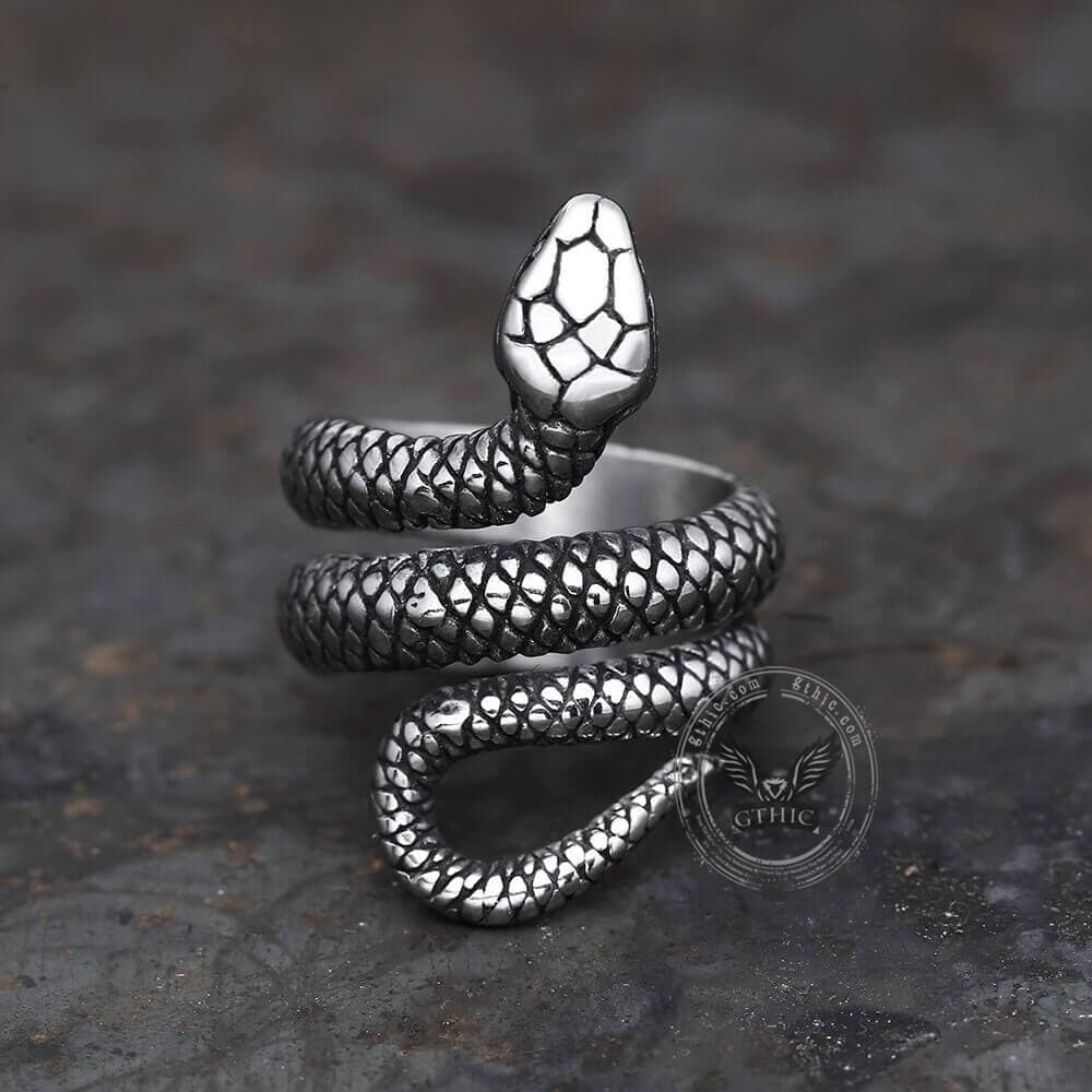 Coiled Snake Stainless Steel Ring 1