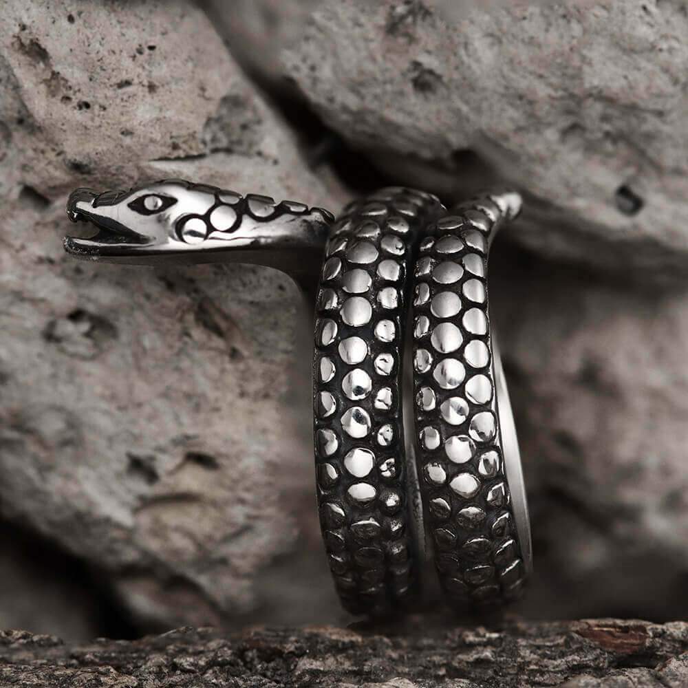 Coiled Snake Stainless Steel Ring 5