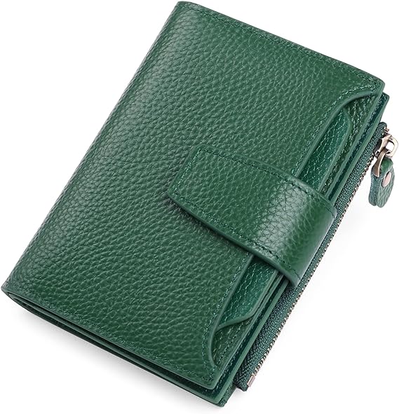 Compact Genuine Leather Wallet with RFID Protection, 14 Card Slots, Multi-Pocket Design 13