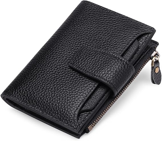 Compact Genuine Leather Wallet with RFID Protection, 14 Card Slots, Multi-Pocket Design 17