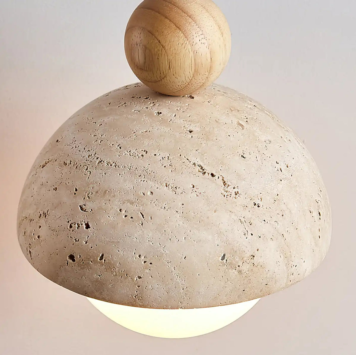 Coraline Retro Wabi-Sabi Travertine Stone Dome Pendant Light 6