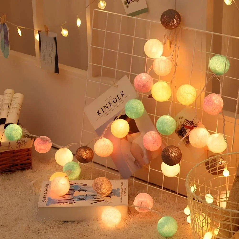 Cotton Ball Garland 3